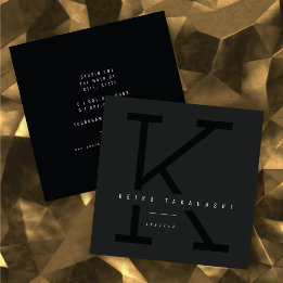 Tarjeta De Visita Cuadrada Simple negrita Monograma moderno estilo Minimalist