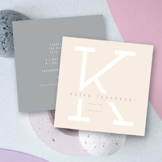 Tarjeta De Visita Cuadrada Simple negrita Monograma moderno estilo Minimalist