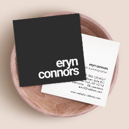 Tarjeta De Visita Cuadrada Simple negrita negrita tipografía moderna