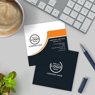 Tarjeta De Visita Cuadrada Simple Professional 2 colores añada su logotipo