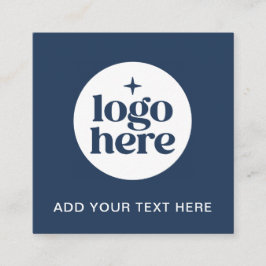 Tarjeta De Visita Cuadrada Simple QR Code Blue Business Logo