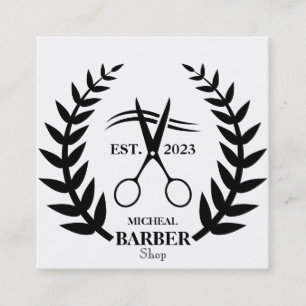 Tarjeta De Visita Cuadrada Simple Scissors Barber