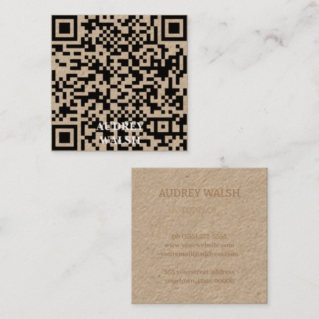 Tarjeta De Visita Cuadrada Simplemente moderno código Quar cuadrado bus cuadr (Anverso / Reverso)