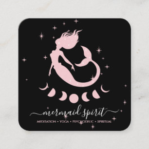 Tarjeta De Visita Cuadrada Sirena luna estrellas