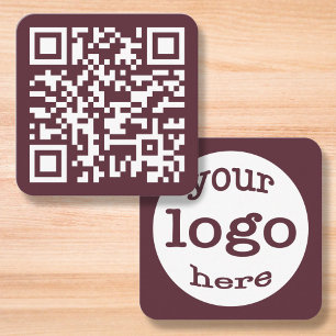 Tarjeta De Visita Cuadrada Sitio web personalizado QR Code Company Logo Dark