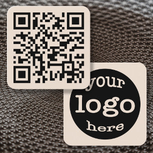 Tarjeta De Visita Cuadrada Sitio web personalizado QR Code Company Logo Rusti