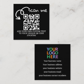 Tarjeta De Visita Cuadrada Sitio web único de análisis personalizado de códig
