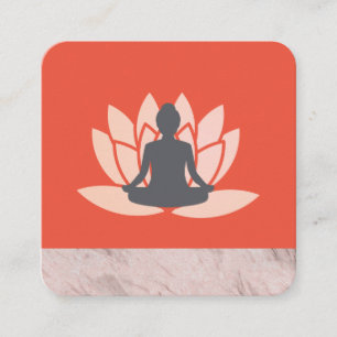 Tarjeta De Visita Cuadrada Sitting Lotus Flower Marcado