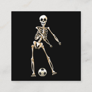 Tarjeta De Visita Cuadrada Skeleton Soccer Halloween Flossing Dance Cosplay
