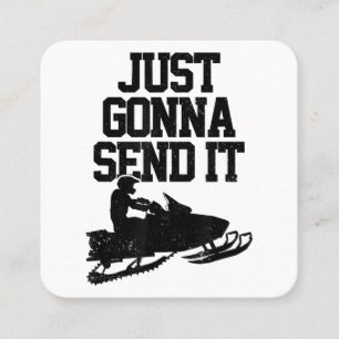 Tarjeta De Visita Cuadrada Snowmobile sólo lo enviará a divertida motocicleta