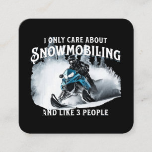 Tarjeta De Visita Cuadrada Snowmobling Funny Snowmobile