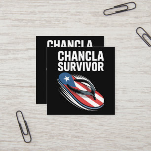 Tarjeta De Visita Cuadrada Sobreviviente de chancla chiste español divertido
