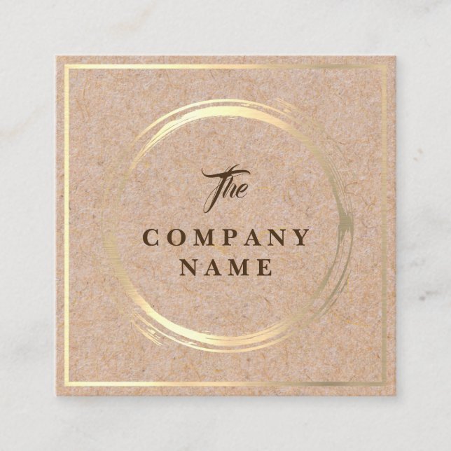 Tarjeta de visita cuadrada social IMPRESA Kraft (Anverso)