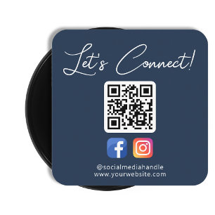 Tarjeta De Visita Cuadrada Social Media Connect With Us Personalizado Profess