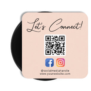 Tarjeta De Visita Cuadrada Social Media Connect With Us Personalizado Profess