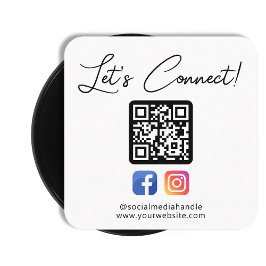Tarjeta De Visita Cuadrada Social Media Connect With Us Personalizado Profess