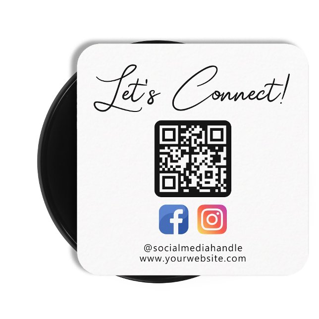 Tarjeta De Visita Cuadrada Social Media Connect With Us Personalizado Profess (Subido por el creador)