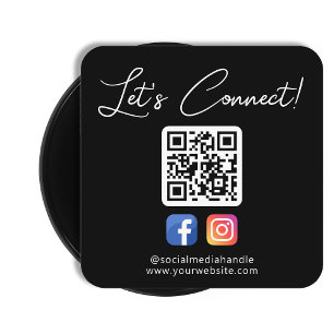 Tarjeta De Visita Cuadrada Social Media Connect With Us Personalizado Profess