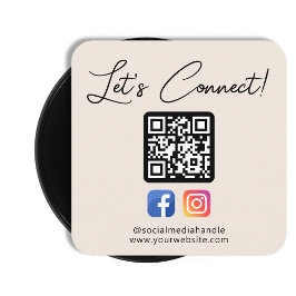Tarjeta De Visita Cuadrada Social Media Connect With Us Personalizado Profess