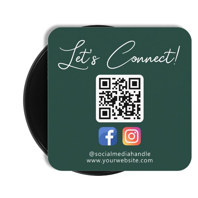Tarjeta De Visita Cuadrada Social Media Connect With Us Personalizado Profess (Subido por el creador)