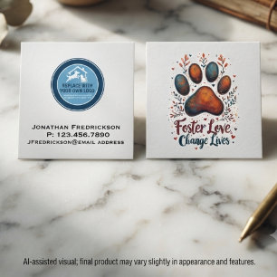 Tarjeta De Visita Cuadrada Sociedad de Rescate de Animales Agrega tu propio l