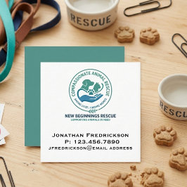 Tarjeta De Visita Cuadrada Sociedad de Rescate de Animales Agrega tu propio l