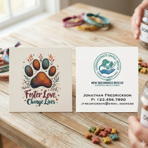 Tarjeta De Visita Cuadrada Sociedad de Rescate de Animales Agrega tu propio l