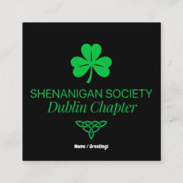 Tarjeta De Visita Cuadrada Sociedad Shenanigan Capítulo Dublín Patrimonio Vin
