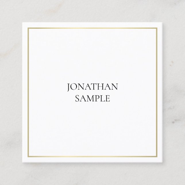 Tarjeta De Visita Cuadrada Sofisticado diseño Minimalista profesional (Anverso)