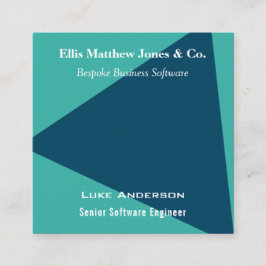 Tarjeta De Visita Cuadrada Software Developer Código QR geométrico personaliz