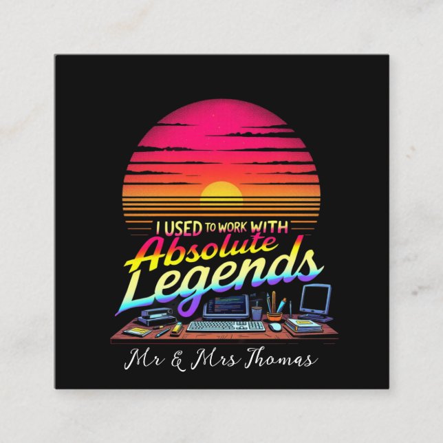 Tarjeta De Visita Cuadrada Solía trabajar con leyendas absolutas (Anverso)