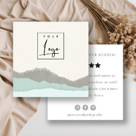 Tarjeta De Visita Cuadrada Solicitud de revisión del logotipo de la montaña P