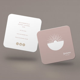 Tarjeta De Visita Cuadrada Sólida puesta de sol retro "Dusty Rubor"