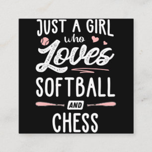 Tarjeta De Visita Cuadrada sólo un chica al que le gusta el softbol y el ajed