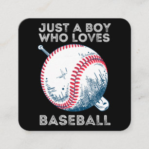 Tarjeta De Visita Cuadrada Solo un chico que ama la pelota de béisbol de los 