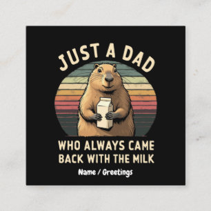 Tarjeta De Visita Cuadrada Solo un papá que siempre volvió con la leche