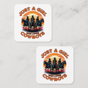 Tarjeta De Visita Cuadrada Sólo una chica que ama a los vaqueros