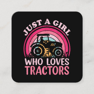 Tarjeta De Visita Cuadrada Sólo Una Chica Que Ama Los Tractores