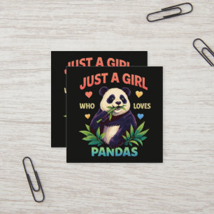 Tarjeta De Visita Cuadrada Solo una chica que ama pandas lindo