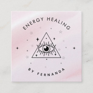 Tarjeta De Visita Cuadrada Sonly Pink Mystic Magic Eye Energy Hely Sparkly