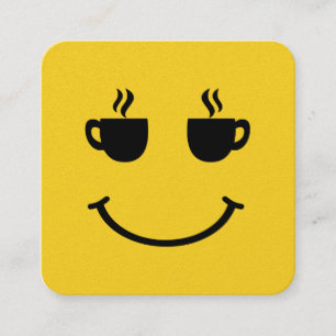 Tarjeta De Visita Cuadrada Sonrisa en la copa de café