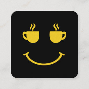 Tarjeta De Visita Cuadrada Sonrisa en la copa de café
