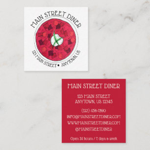 Tarjeta De Visita Cuadrada Sopa de remolacha roja de Europa del Este