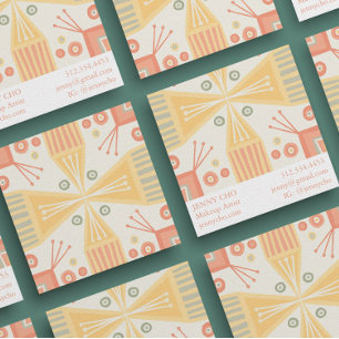 Tarjeta De Visita Cuadrada Sorbet Moda geométrica moderna única