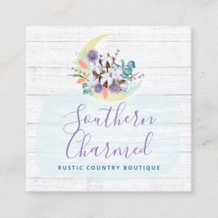 Tarjeta De Visita Cuadrada Southern Floral Cotton Moon & Wood Social Media