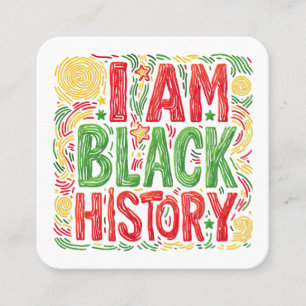 Tarjeta De Visita Cuadrada Soy historia negra - Activismo negro