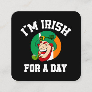 Tarjeta De Visita Cuadrada Soy irlandés por un día de san patrono