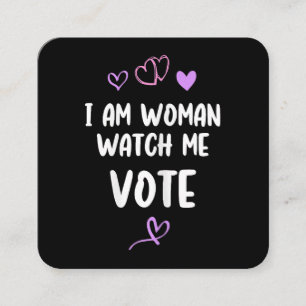 Tarjeta De Visita Cuadrada Soy Mujer Observarme Votar