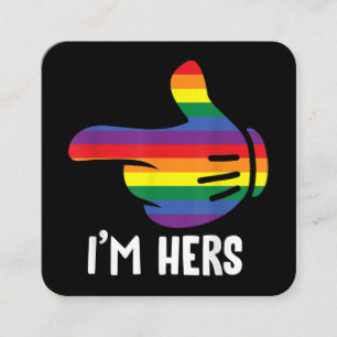 Tarjeta De Visita Cuadrada Soy su pareja lesbiana arcoíris divertida Orgullo