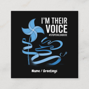 Tarjeta De Visita Cuadrada Soy su voz para la prevención del abuso infantil